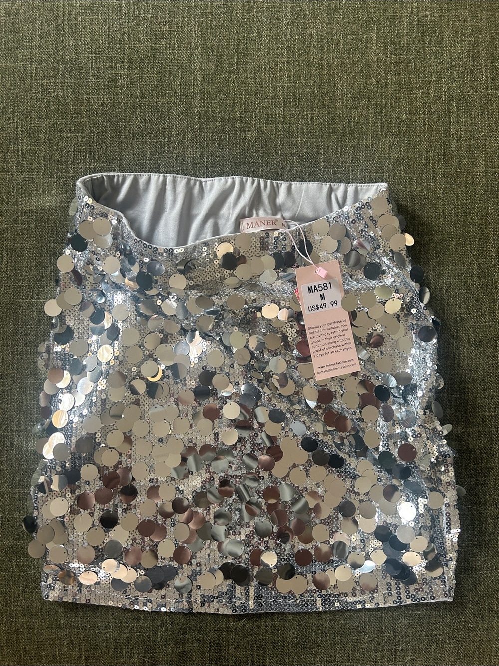 Silver Sequin Skirt